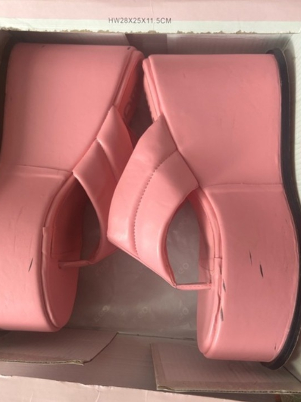 EGO Pink Chunky Platform Slide Sandals